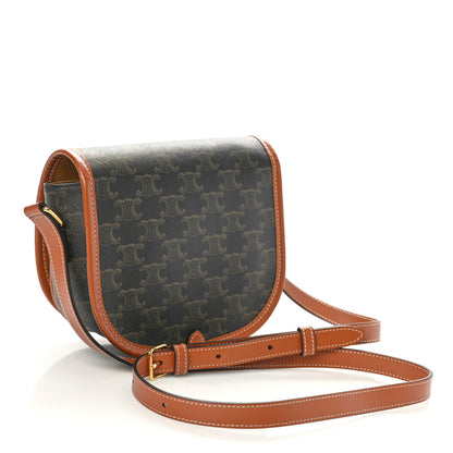 Celine Triomphe Canvas Medium Folco Bag Tan 3 of 9