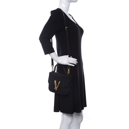 Versace Vitello Barocco Virtus Small Top Handle Shoulder Bag Black 2 of 10