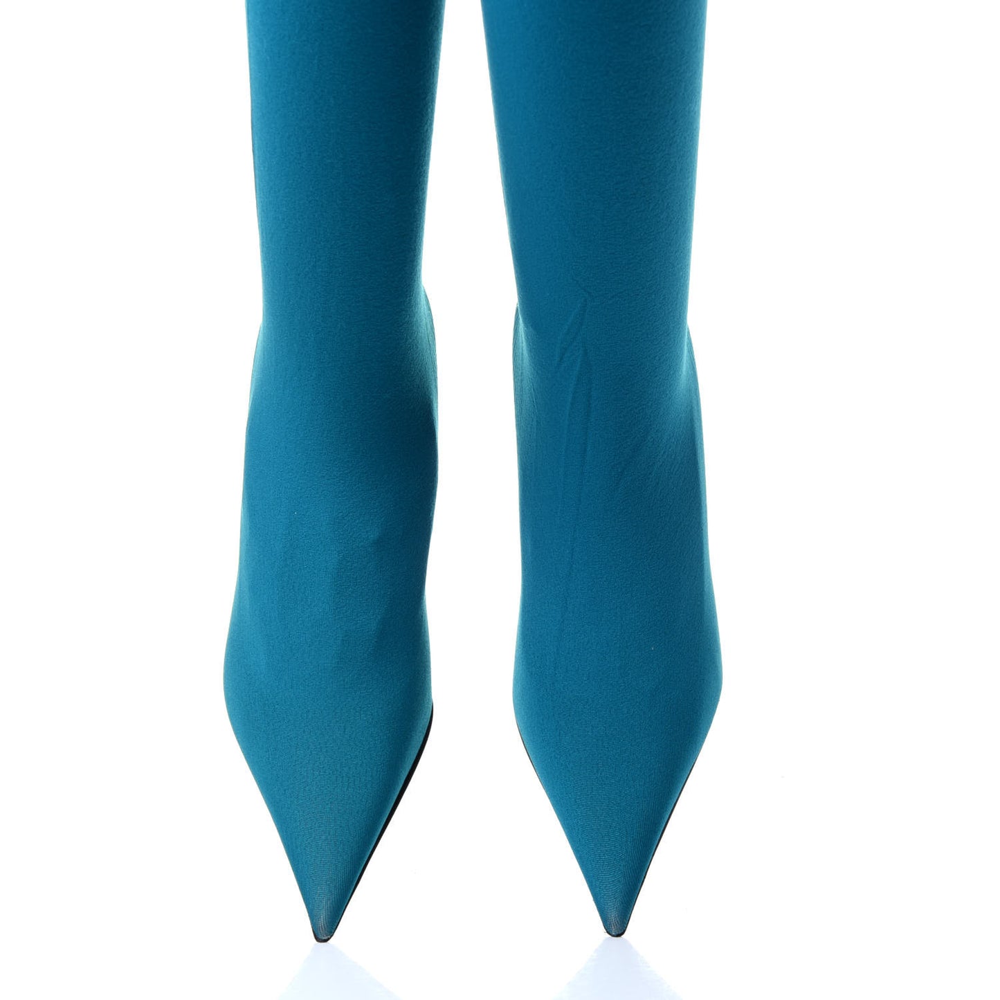 Jersey Crepe Pointed Toe Knife Booties 35 Azure