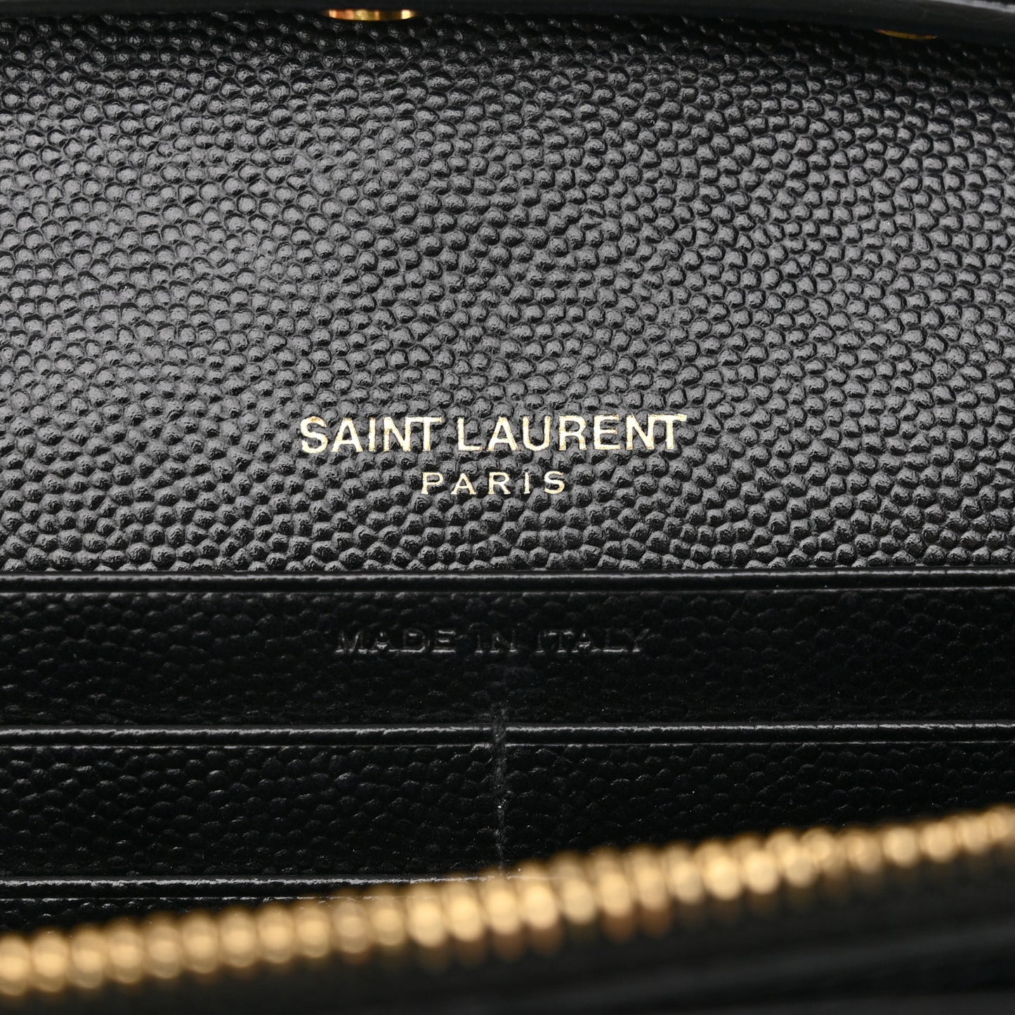 Grain De Poudre Matelasse Chevron Monogram Chain Wallet Black