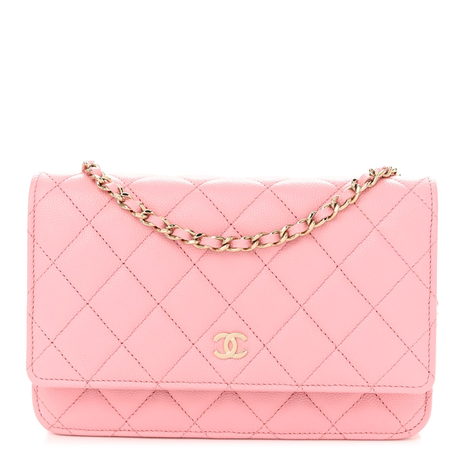 Chanel Caviar Quilted Wallet on Chain WOC Light Pink 1 of 11