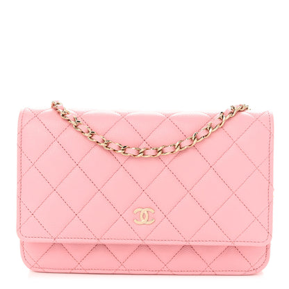 Chanel Caviar Quilted Wallet on Chain WOC Light Pink 1 of 11