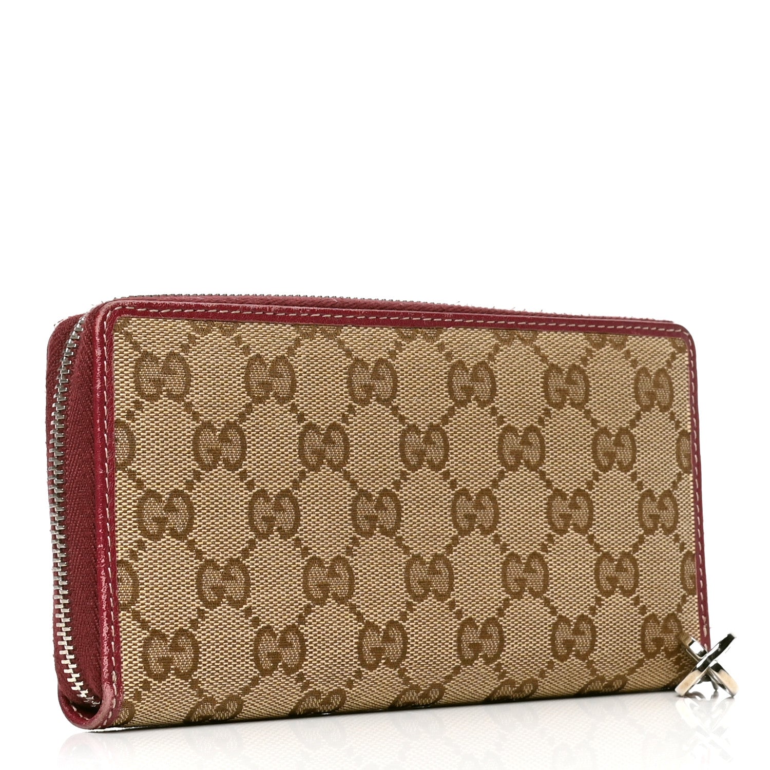 Gucci Monogram Large Twins Zip Around Wallet Red 2 of 6
