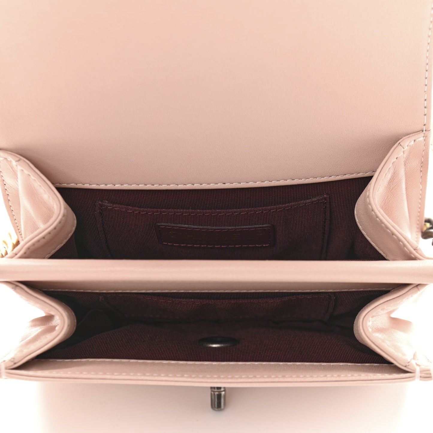 Lambskin Quilted Gold Metal Lock Flap Pink