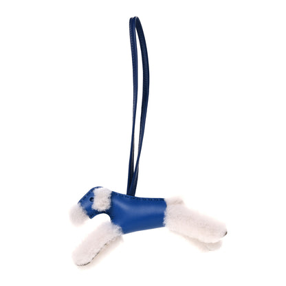 Hermes Milo Lambskin Shearling Budy Charm Bleu Saphir 1 of 4
