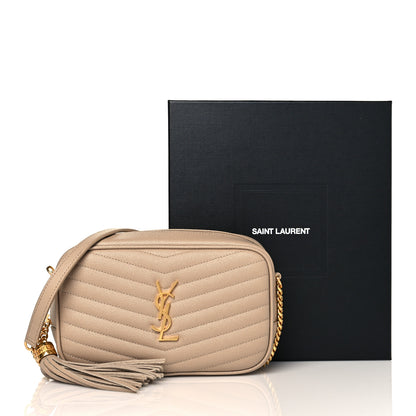 Saint Laurent Grain De Poudre Matelasse Monogram Mini Lou Camera Bag Dark Beige 11 of 11