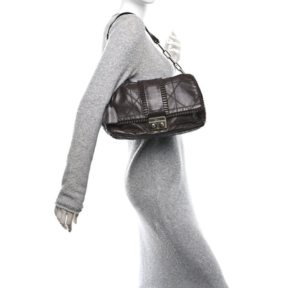 Christian Dior Lambskin Cannage Ruffle New Lock Flap Dark Brown 2 of 10