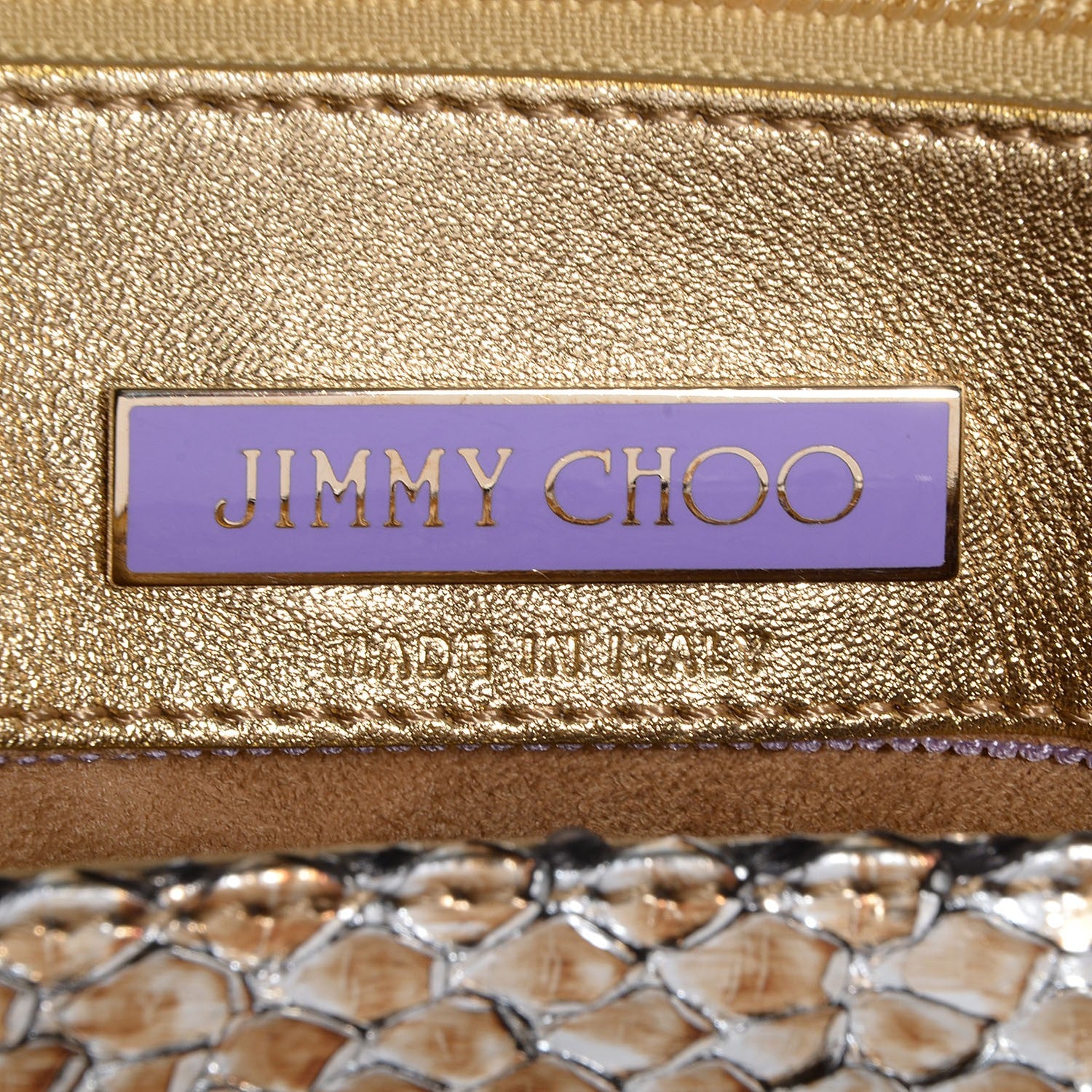 Jimmy Choo Metallic Python Medium Tulita Shoulder Bag 6 of 6