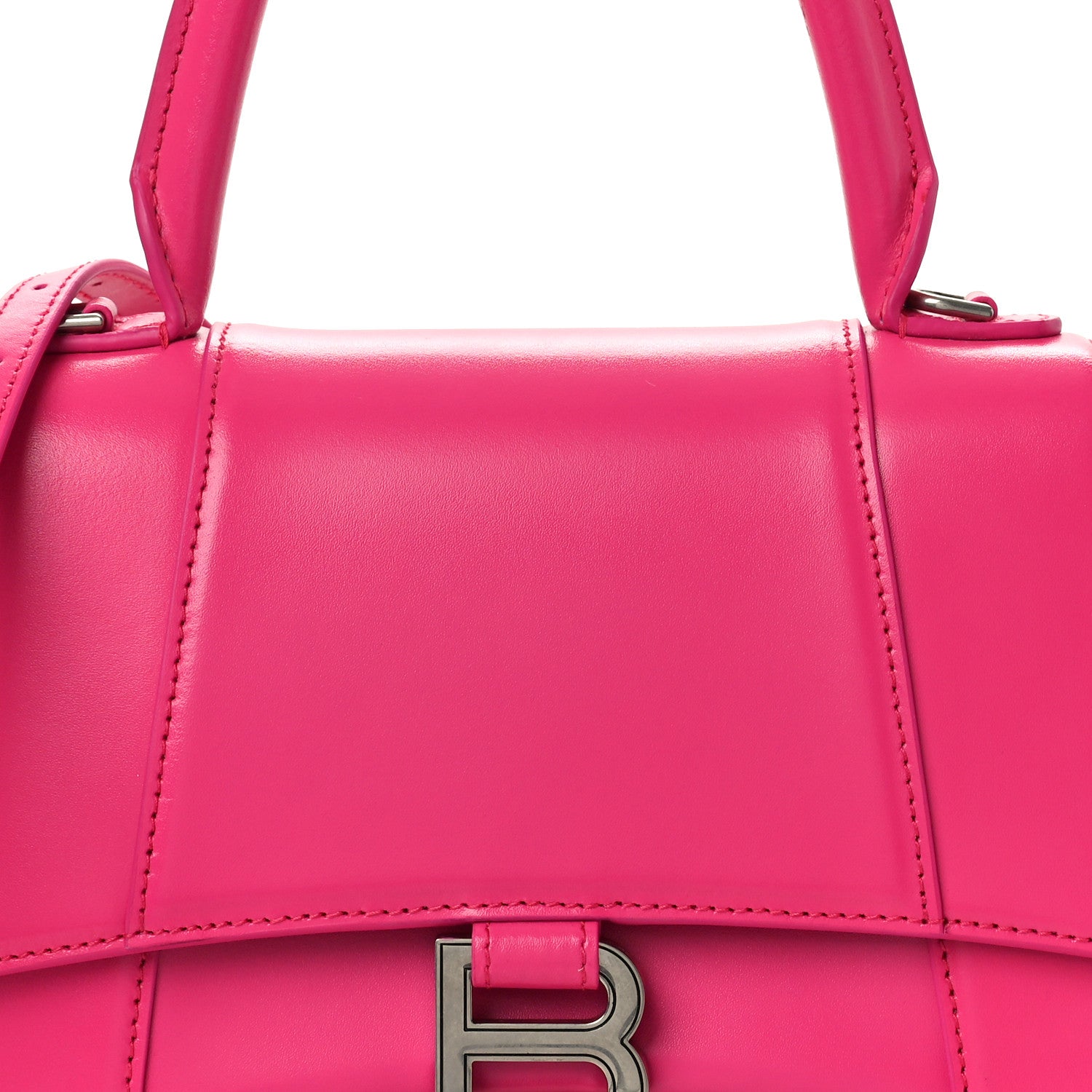 Balenciaga Shiny Box Calfskin Small Hourglass Top Handle Bag Acid Fuchsia 7 of 10