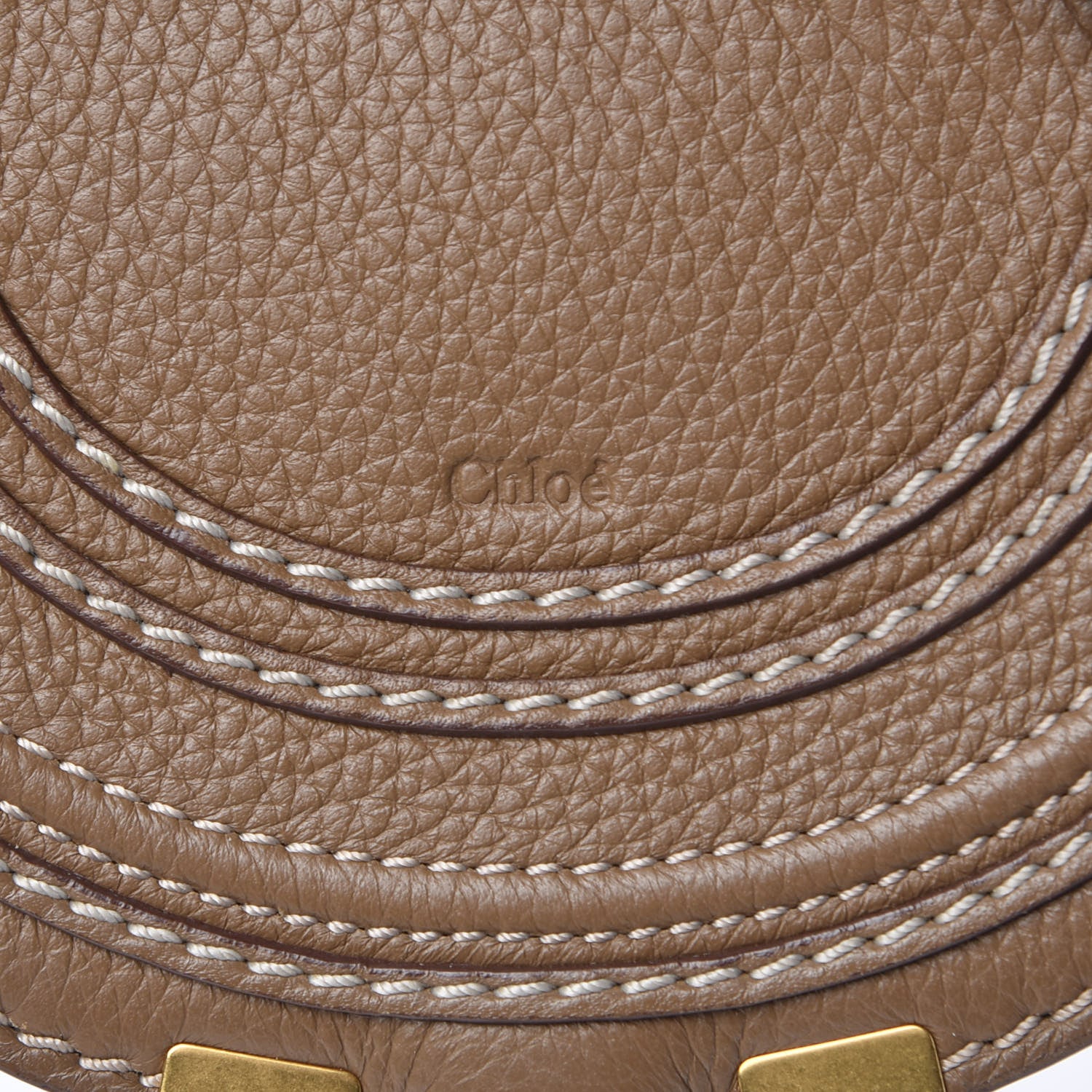 Chloe Calfskin Mini Marcie Round Crossbody Bag Nut 8 of 11
