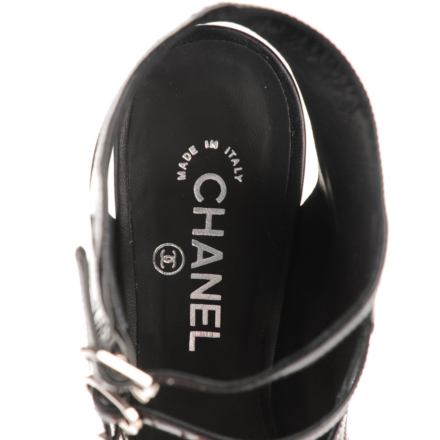 Patent Calfskin Lambskin Pumps 40 Black
