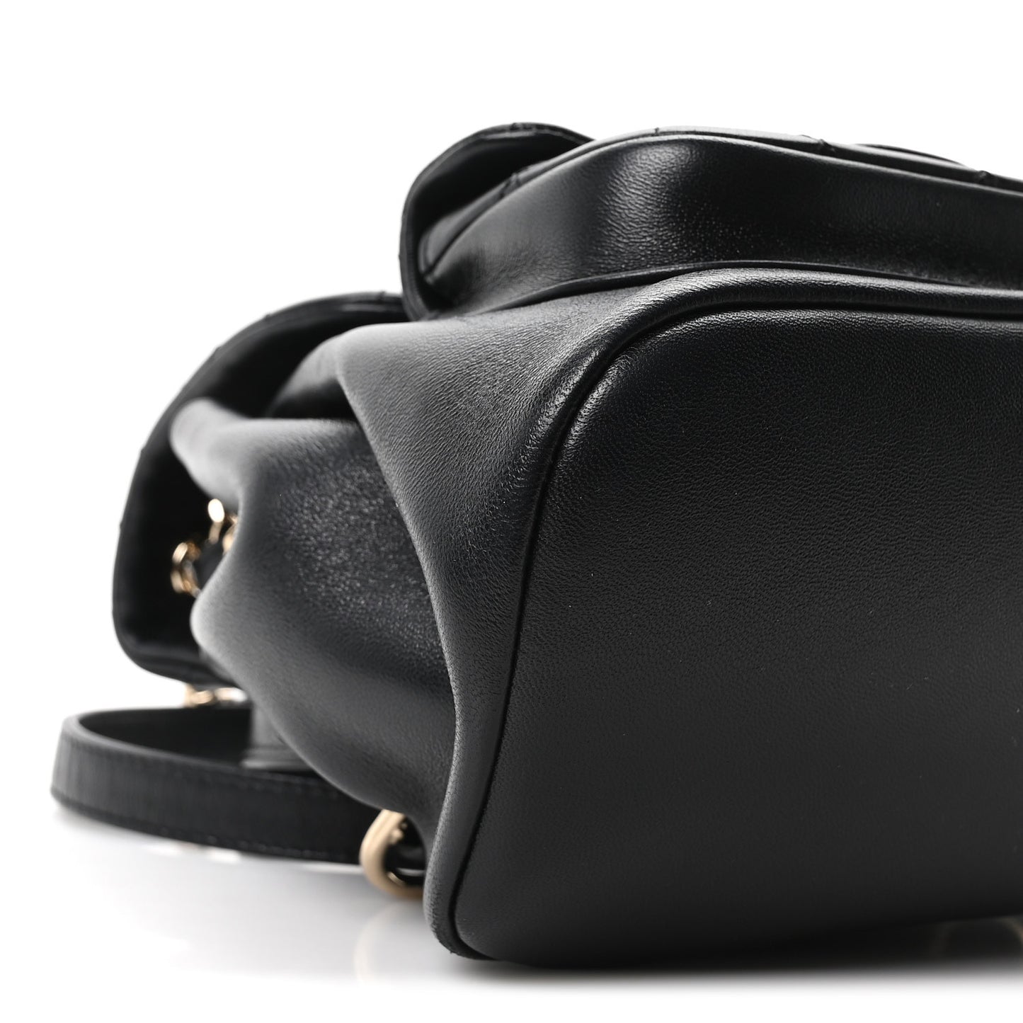 Lambskin Quilted Small Duma Drawstring Backpack Black