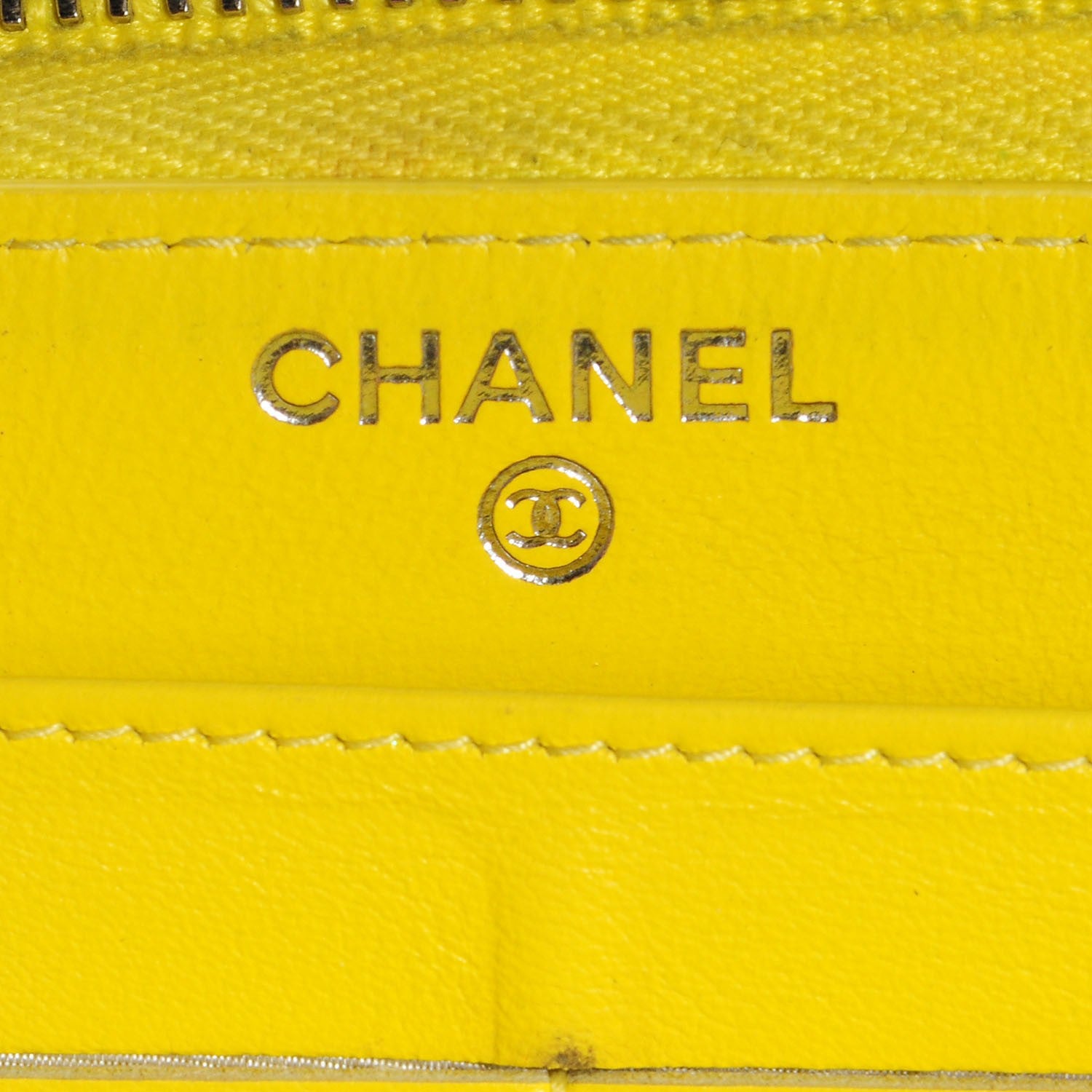 Chanel Patent Quilted Large Gusset Zip Around Wallet Yellow 6 of 7