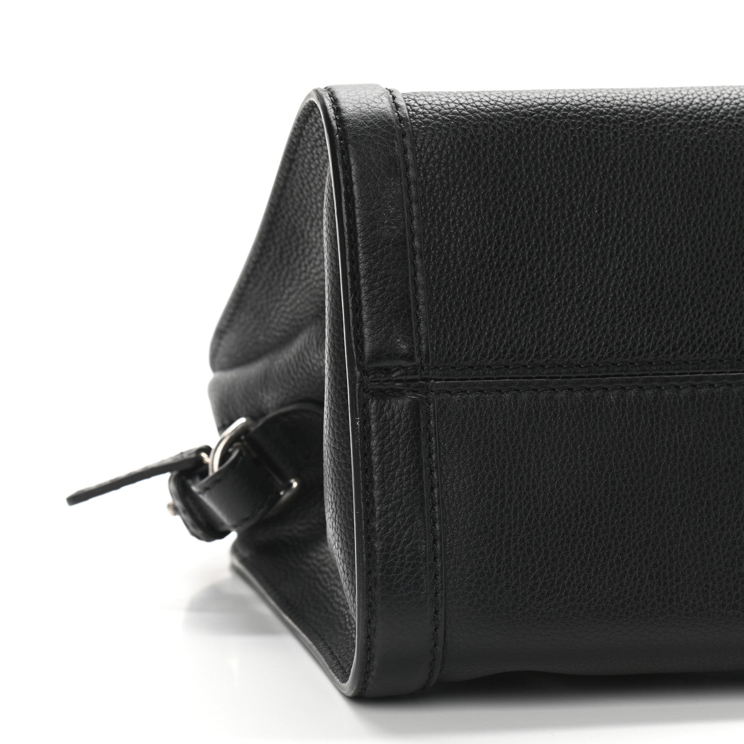 Alexander McQueen Pebbled Calfskin Snakeskin Small Skull Padlock Zip Around Tote Black 9 of 11