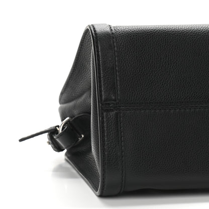 Alexander McQueen Pebbled Calfskin Snakeskin Small Skull Padlock Zip Around Tote Black 9 of 11