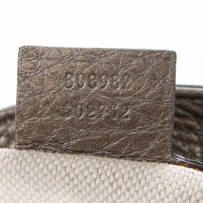 Gucci Metallic Pebbled Calfskin Medium Soho Chain Shoulder Bag Sasso 7 of 7