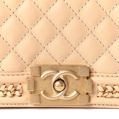 Chanel Calfskin Quilted Small Boy Handle Flap Beige 10 of 12