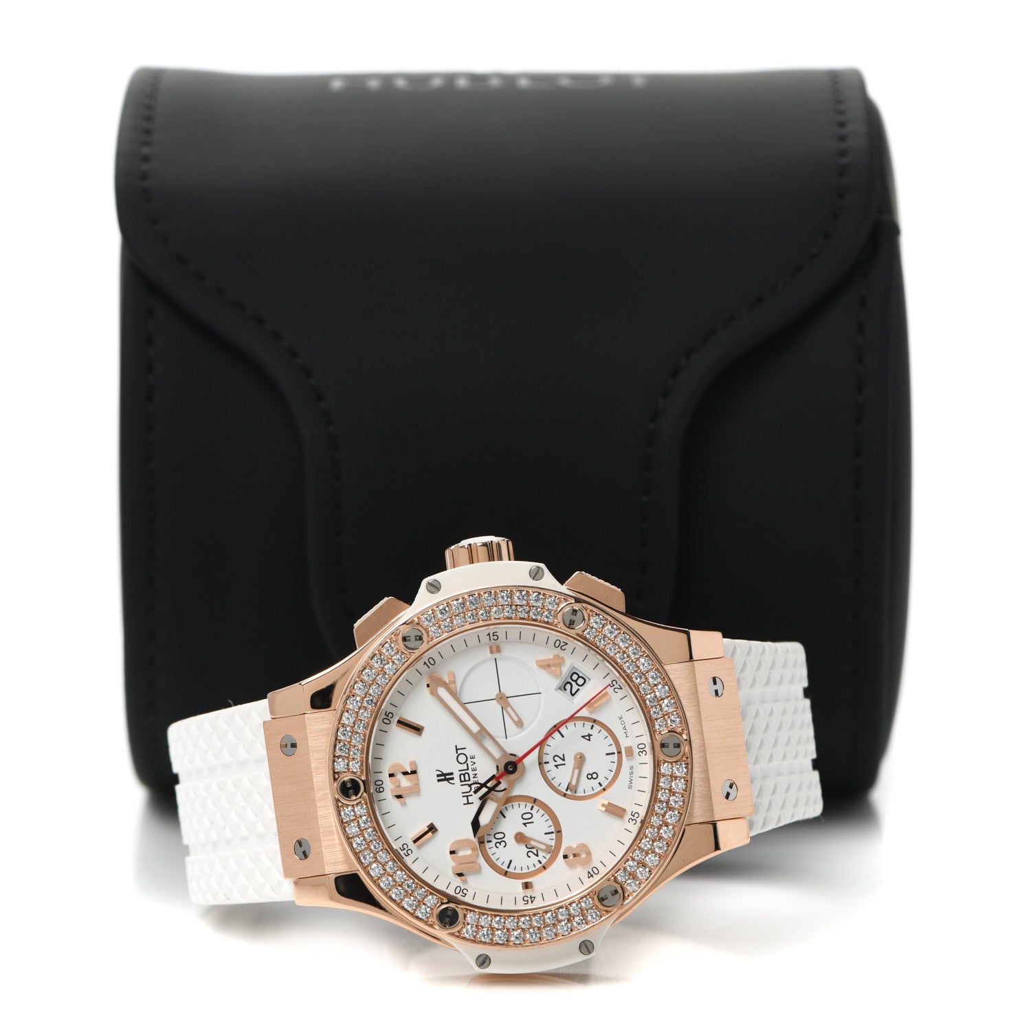 Hublot 18K Rose Gold Rubber Diamond Pave Bezel 41mm Big Bang Automatic Watch 341.PE.230.RW.114 5 of 5