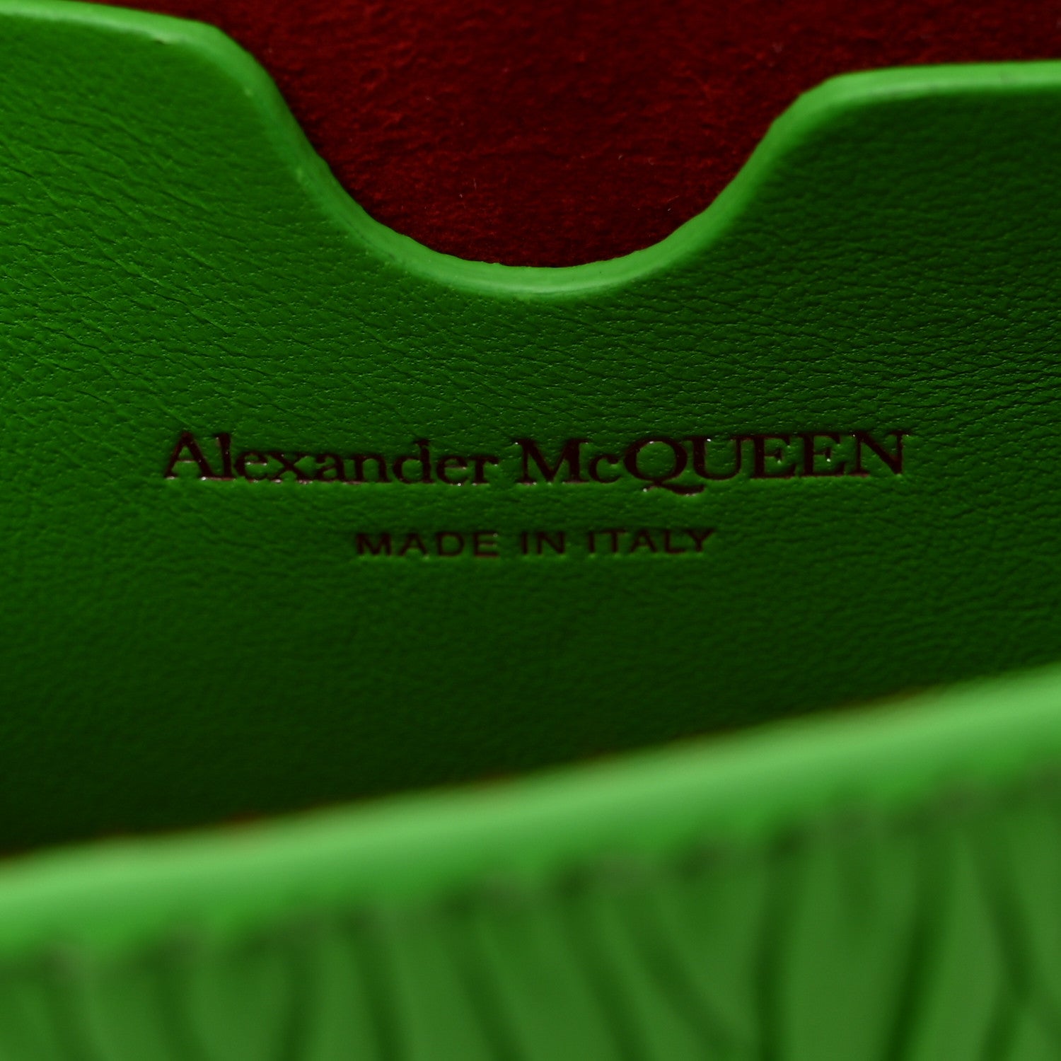 Alexander McQueen Lambskin Pleated Skull Small Chain Crossbody Bag Acid Green 7 of 10