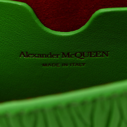 Alexander McQueen Lambskin Pleated Skull Small Chain Crossbody Bag Acid Green 7 of 10