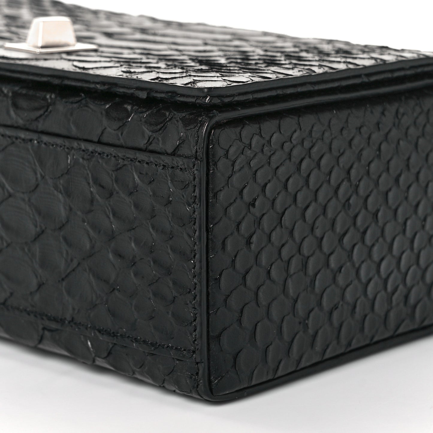 Calfskin Crocodile Embossed Bag Black