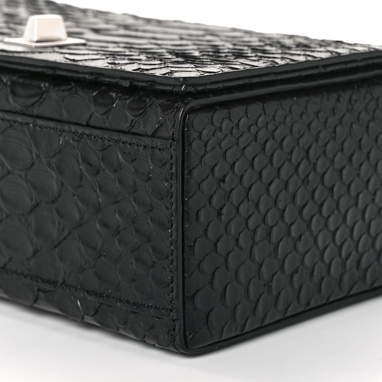Saint Laurent Calfskin Crocodile Embossed Bag Black 5 of 7