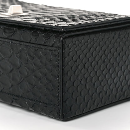 Saint Laurent Calfskin Crocodile Embossed Bag Black 5 of 7