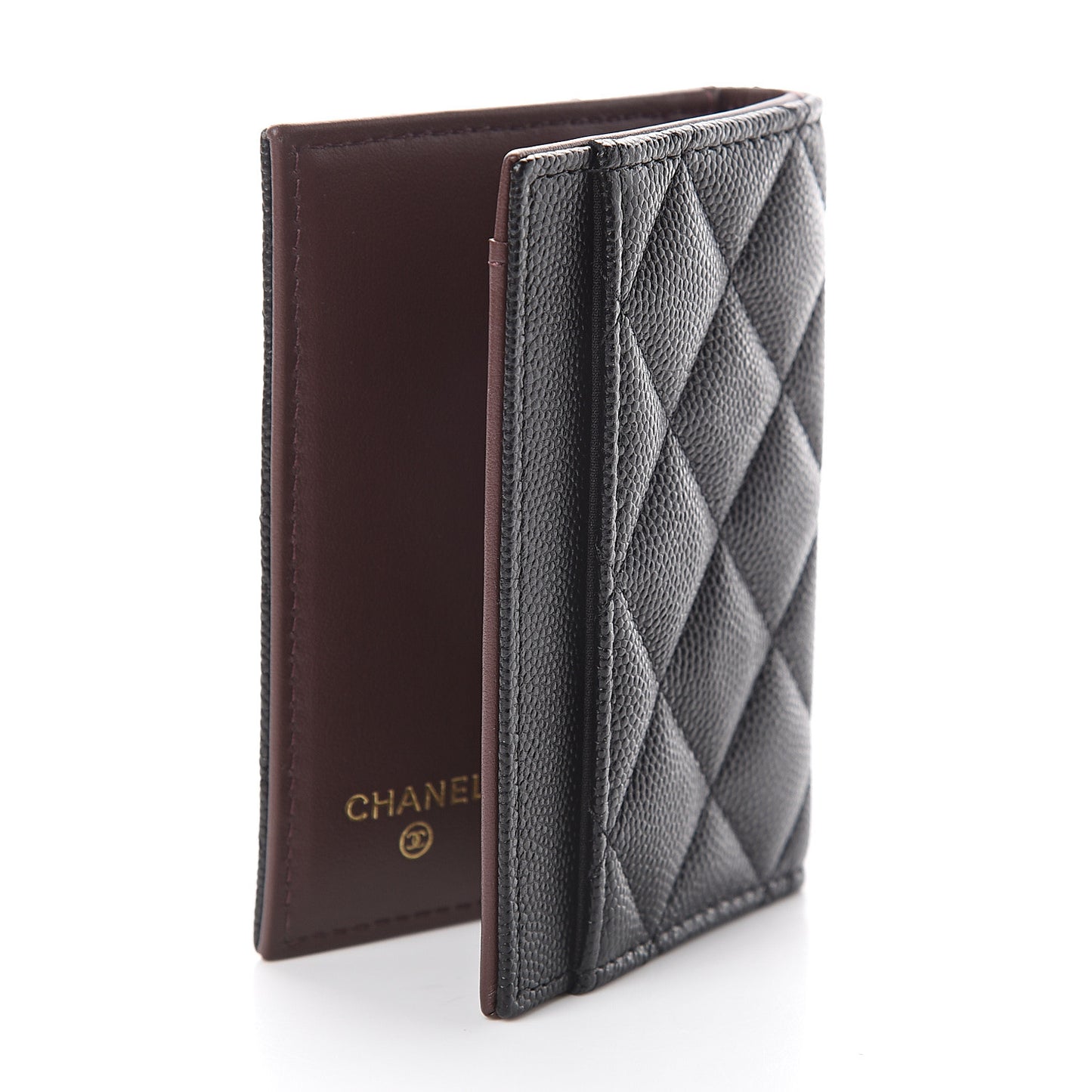 Caviar Quilted Card Holder Wallet Black