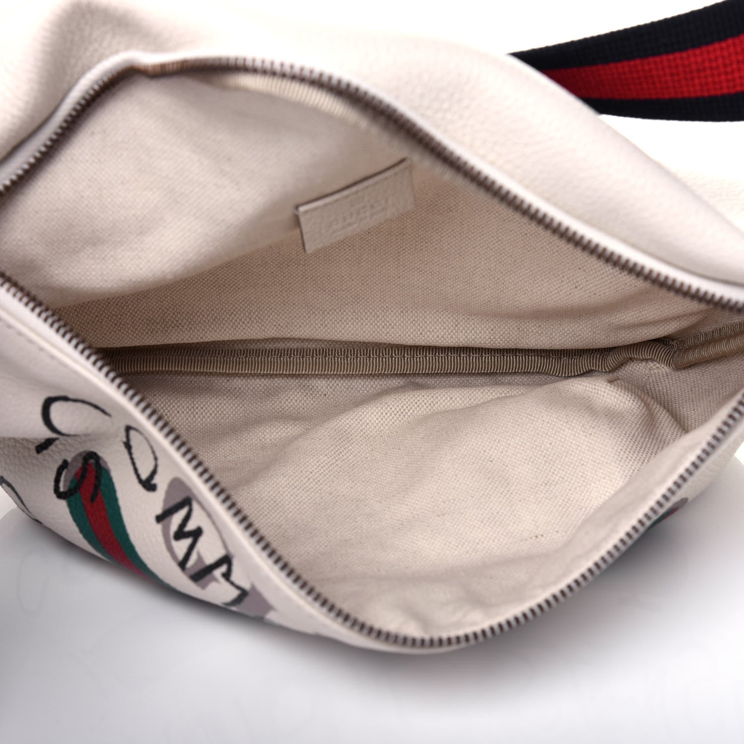 Gucci Grained Calfskin Coco Capitan Logo Belt Bag White 5 of 11