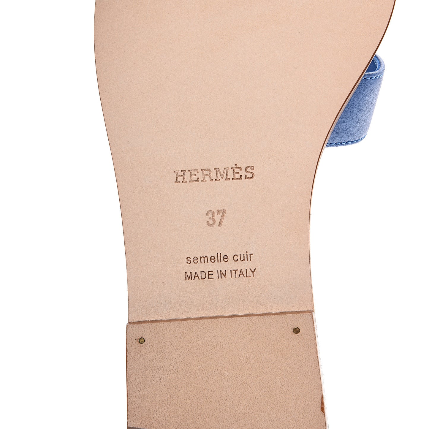 Calfskin Oran Sandals 37 Bleu Zanzibar