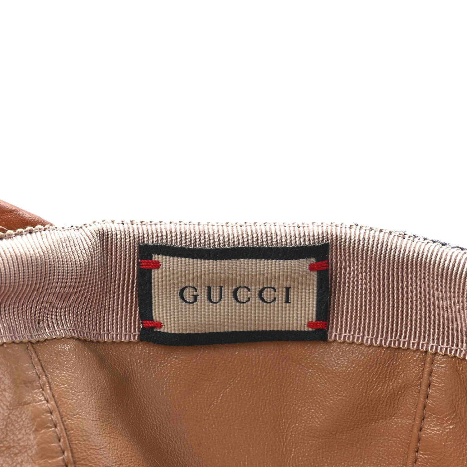 Gucci Wool Calfskin GG Embroidered Baseball Hat 58 L Red Blue 8 of 9
