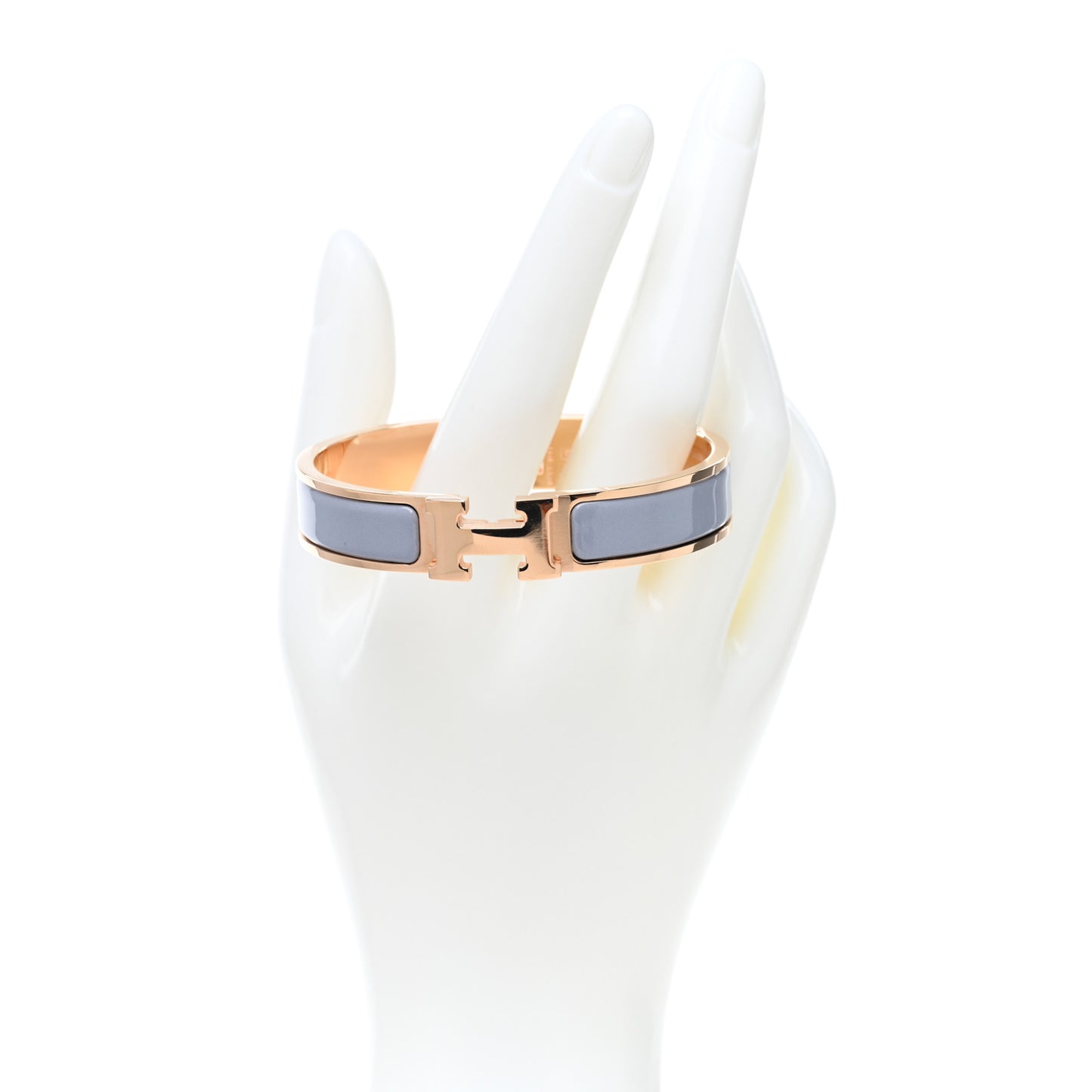 Enamel Narrow Clic Clac H Bracelet GM Gris