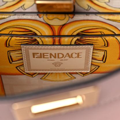 Fendi X VERSACE Vitello Seta Nappa Fendace FF Baroque Small Peekaboo I SEE U Satchel Rosa Confetto White Gold 6 of 8