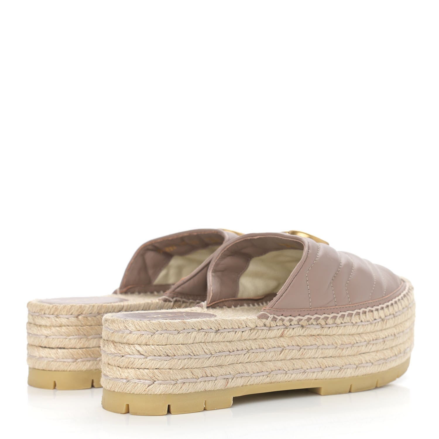 Gucci Nappa Matelasse GG Marmont Espadrille Slippers 38 Porcelain Rose 4 of 10