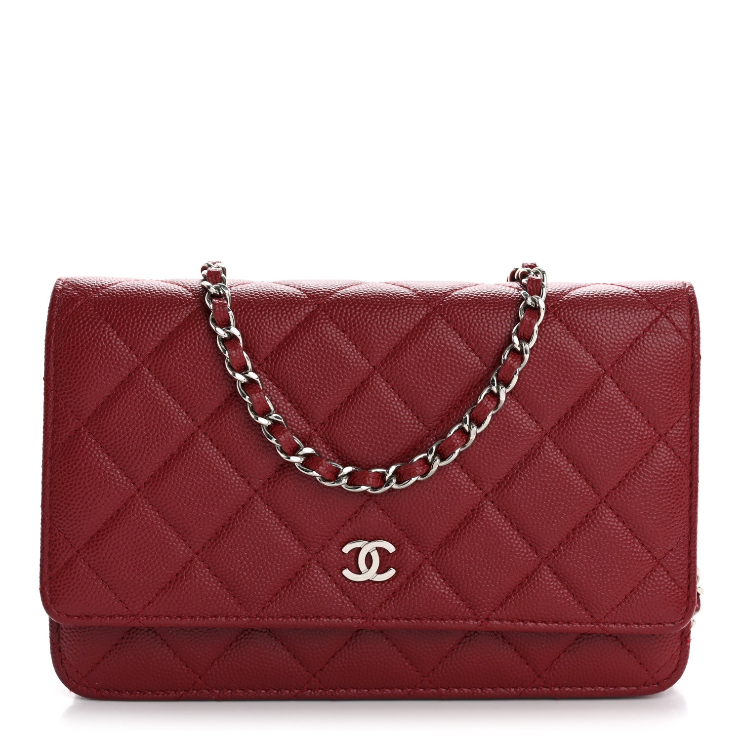 Chanel Caviar Quilted Wallet on Chain WOC Red 1 of 15