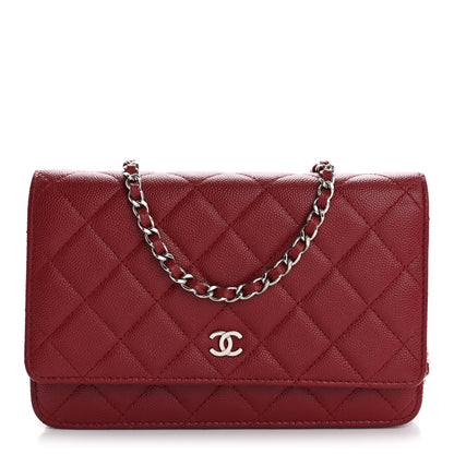 Chanel Caviar Quilted Wallet on Chain WOC Red 1 of 15