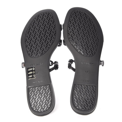 Hermes Rubber Chaine d'Ancre Rivage Sandals 35 Black 7 of 9