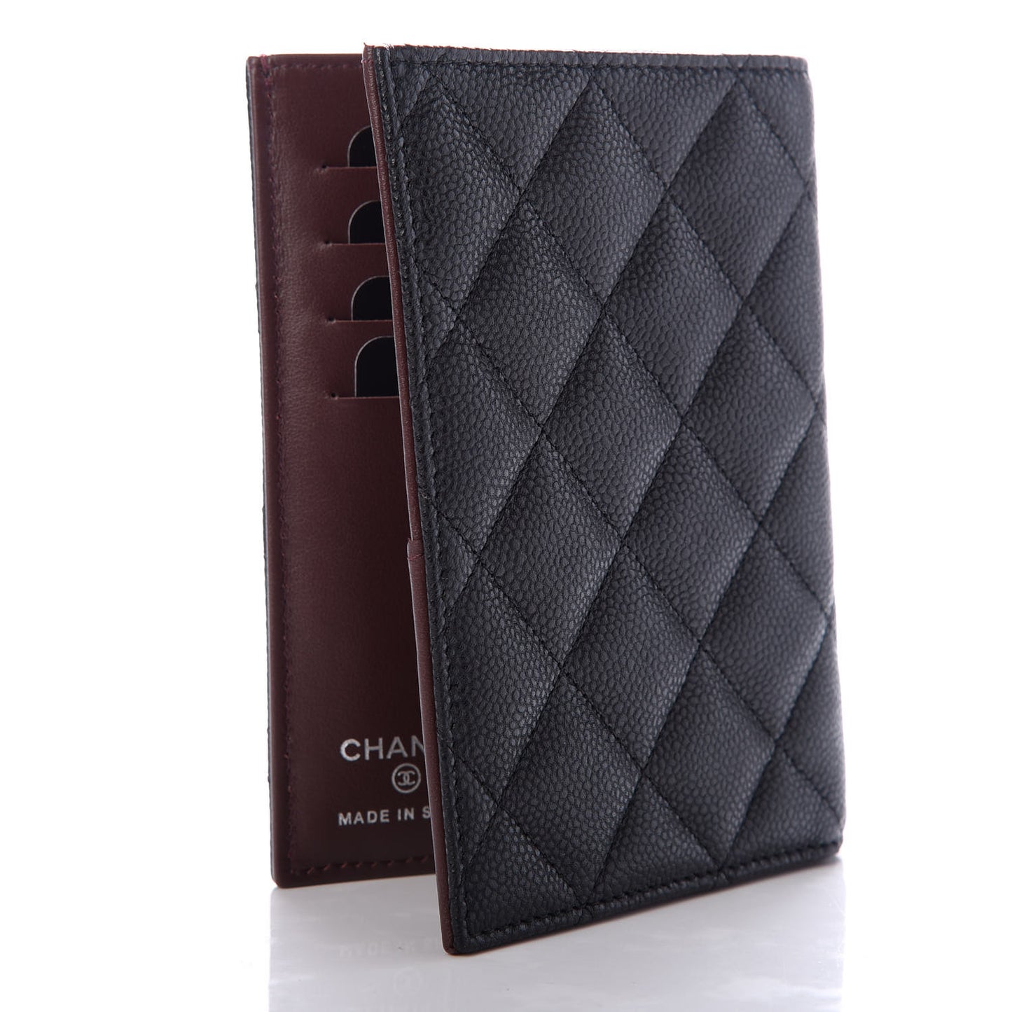 Caviar Quilted Passport Holder Black
