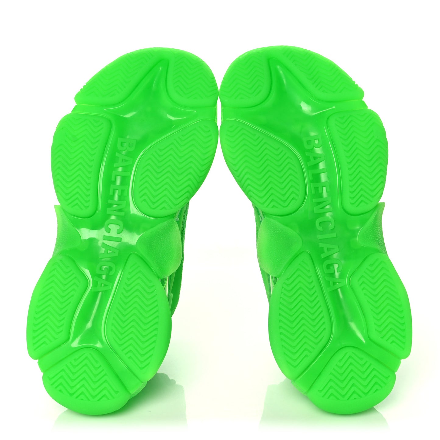 Fabric Mesh Clear Sole Womens Triple S Sneakers 37 Fluo Green