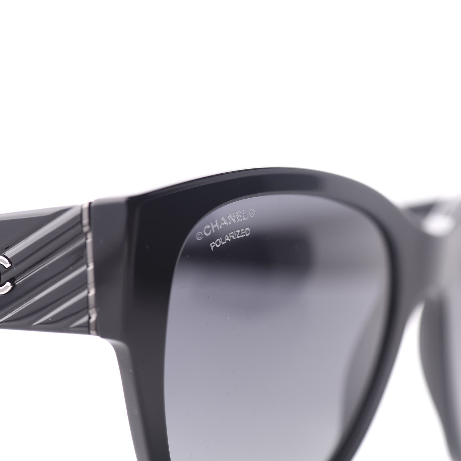 Chanel Acetate Polarized Butterfly CC Sunglasses 5412 Black 7 of 9