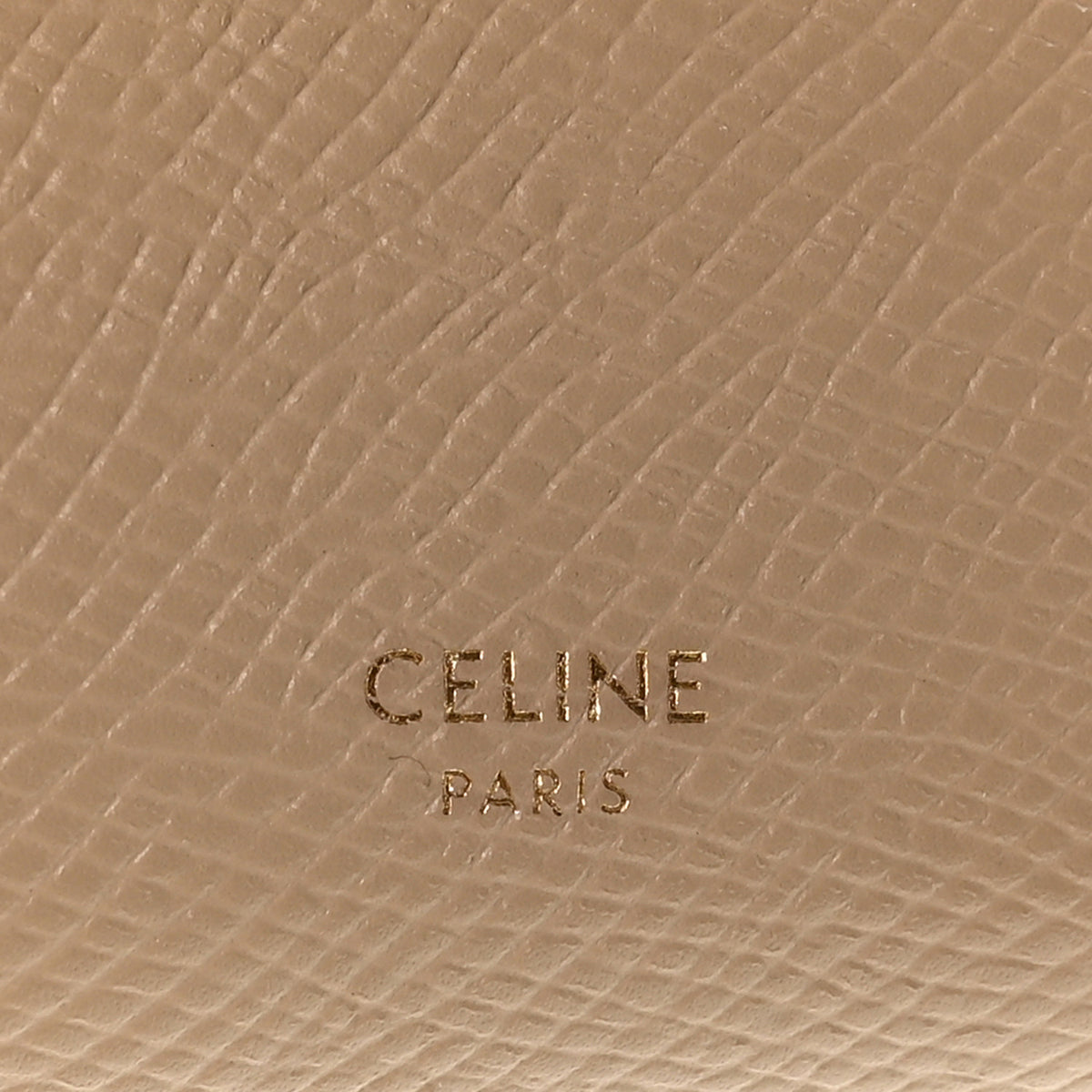 Grained Calfskin Small Tri-Fold Wallet Beige