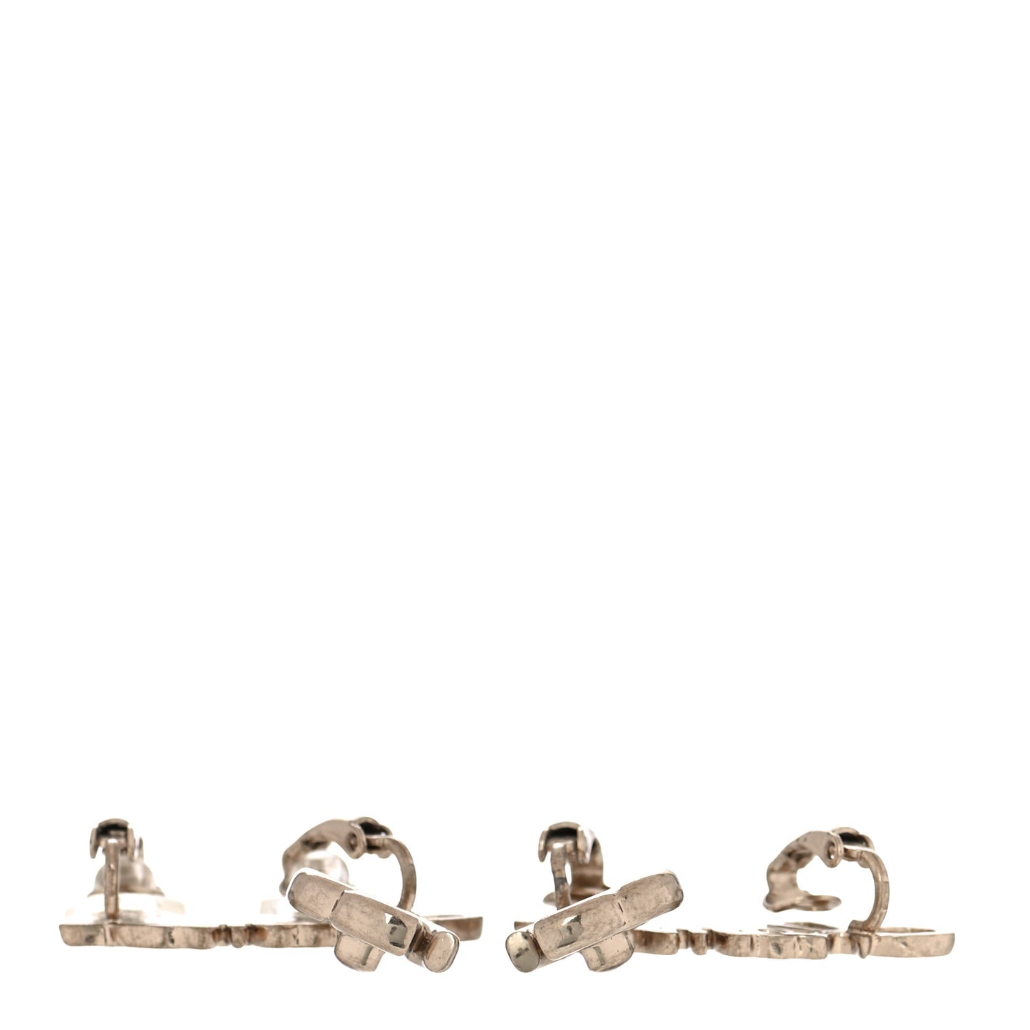 Metal CC Turnlock Climber Clip On Earrings Gold