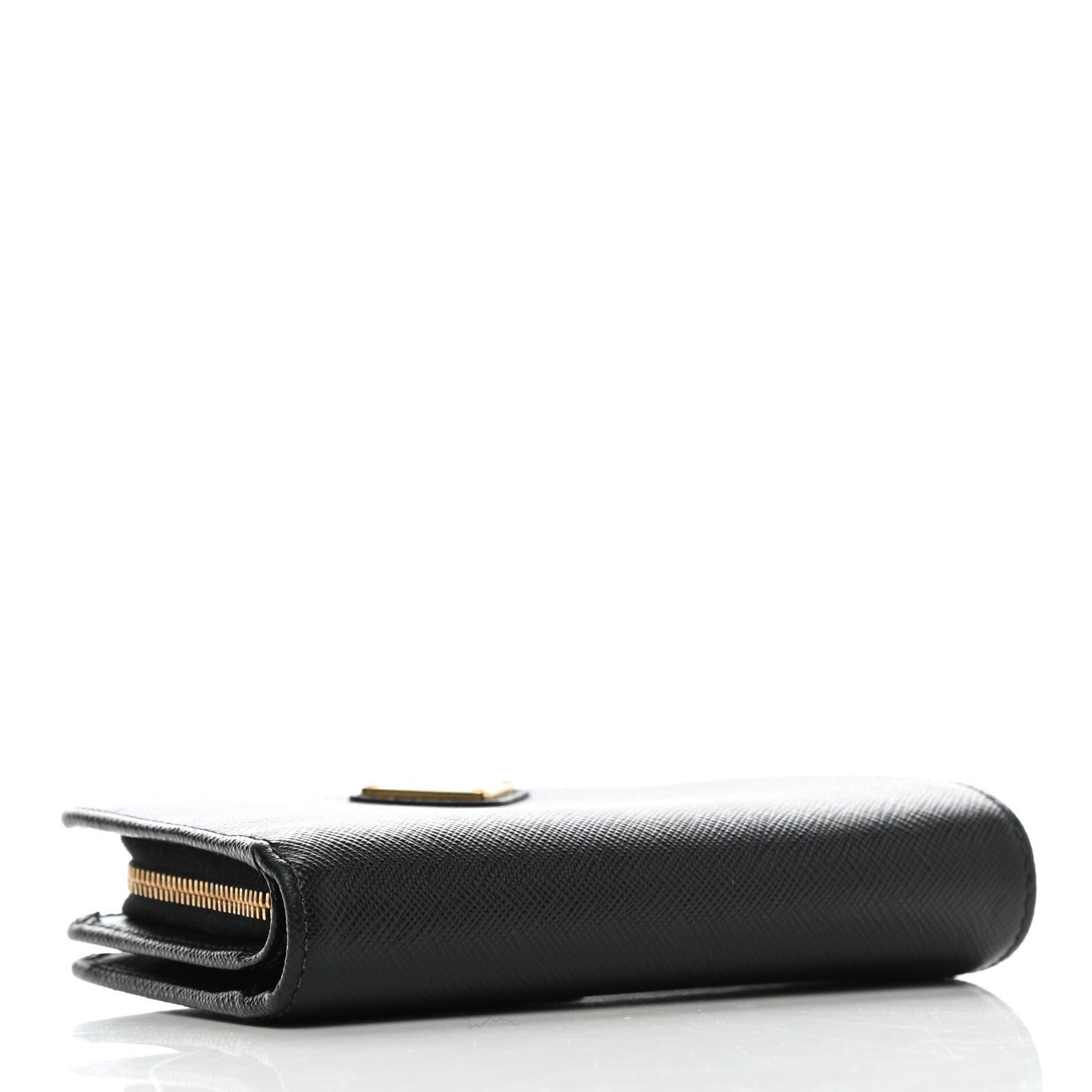 Prada Saffiano Metal Compact Wallet Black 3 of 8