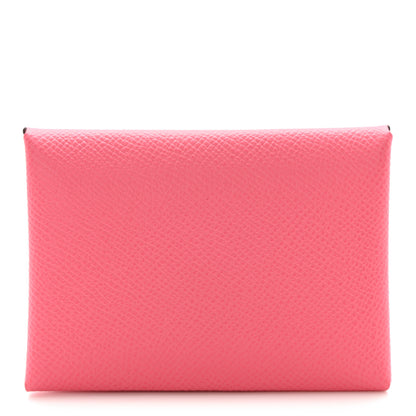 Hermes Epsom Calvi Duo Card Case Rose Azalee 1 of 8