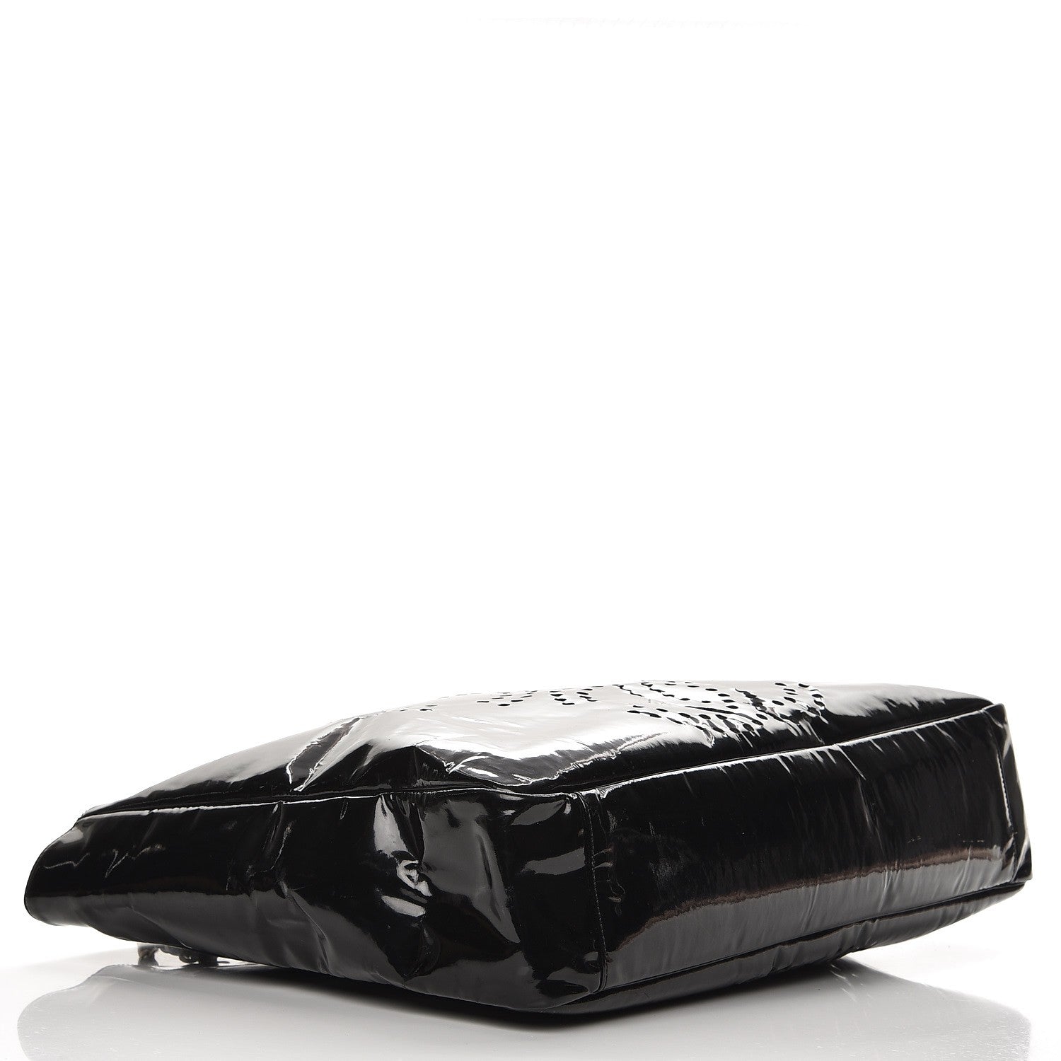 Chanel Patent Perforated CC Shopping Tote Black 4 of 8