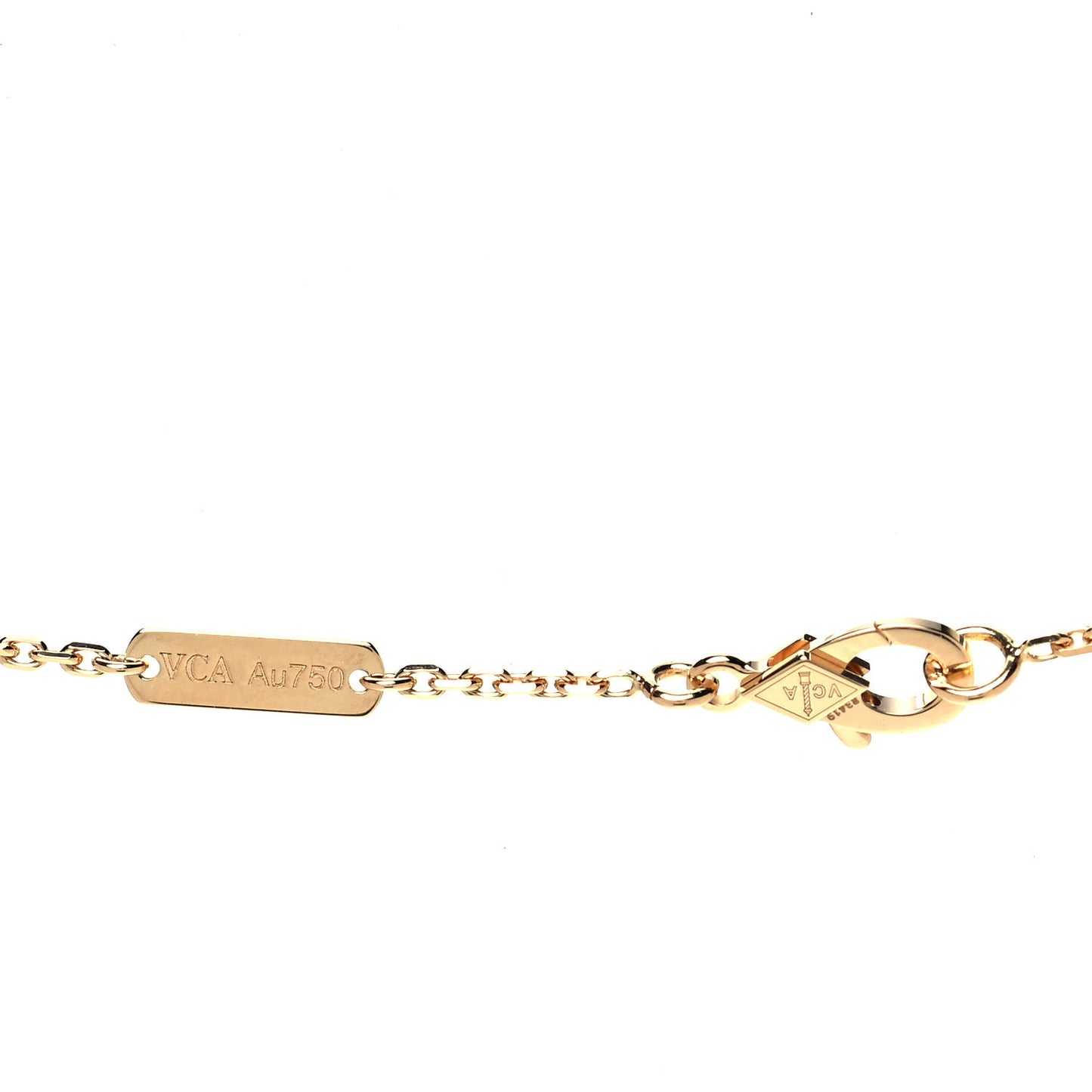 18K Yellow Gold Mother of Pearl Vintage Alhambra Pendant Necklace