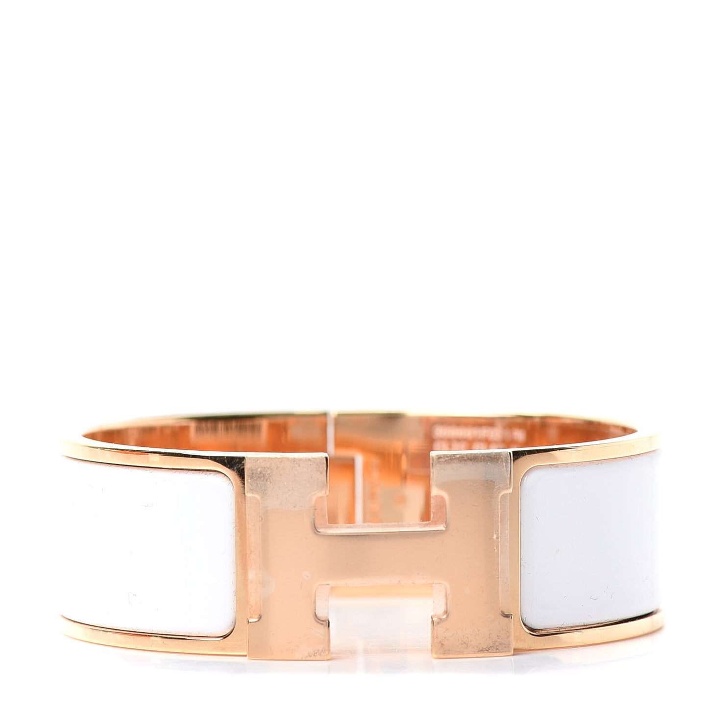 Enamel Wide Clic Clac H Bracelet PM White
