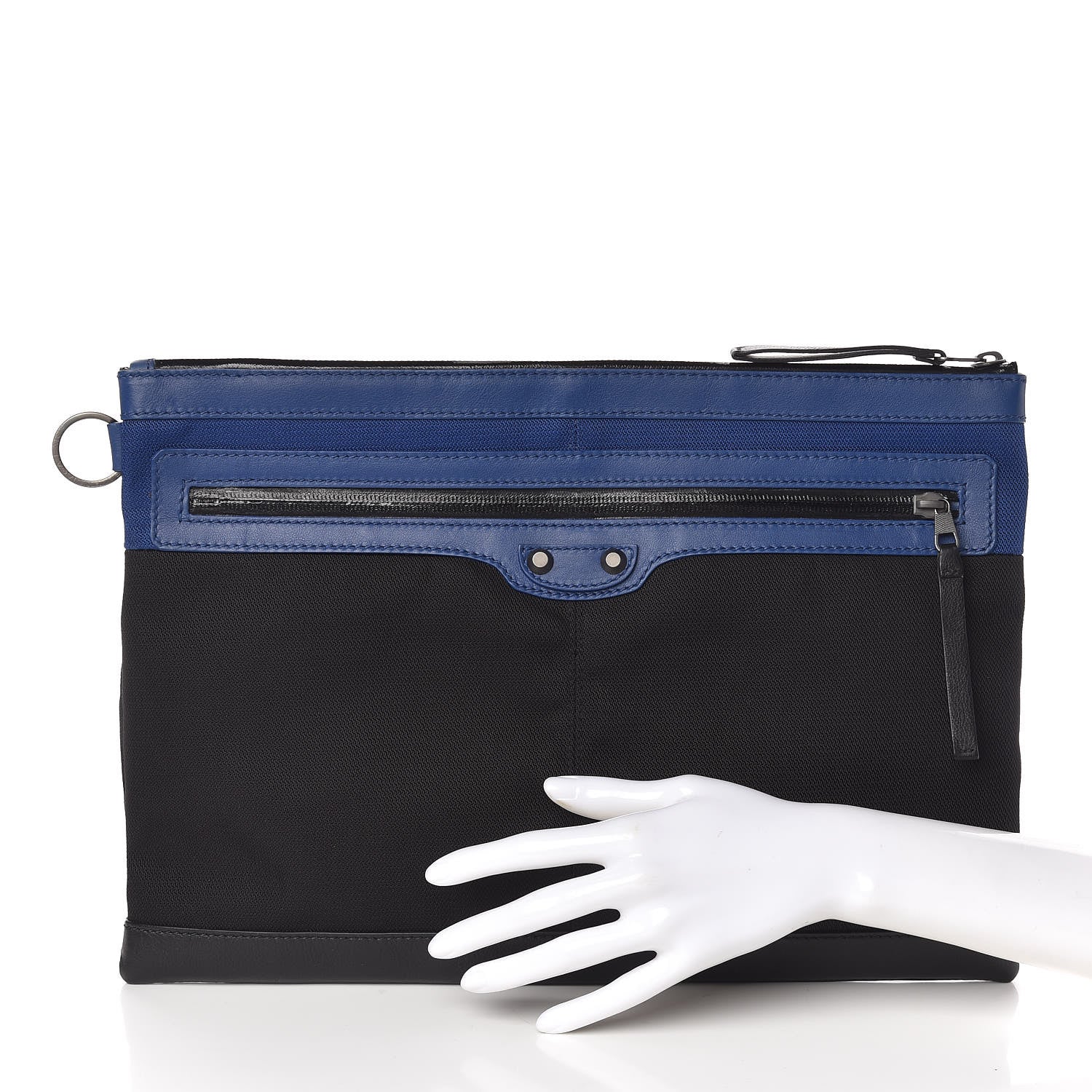 Balenciaga Nylon Calfskin Classic Hardware Large Clip Bleu Mineral 2 of 9
