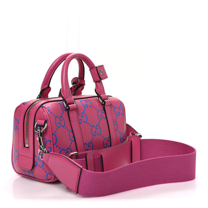 Gucci Calfskin GG Tennis Bi-Color Embossed Mini Duffle Bag Modern Fucsia Modern Blue 3 of 10