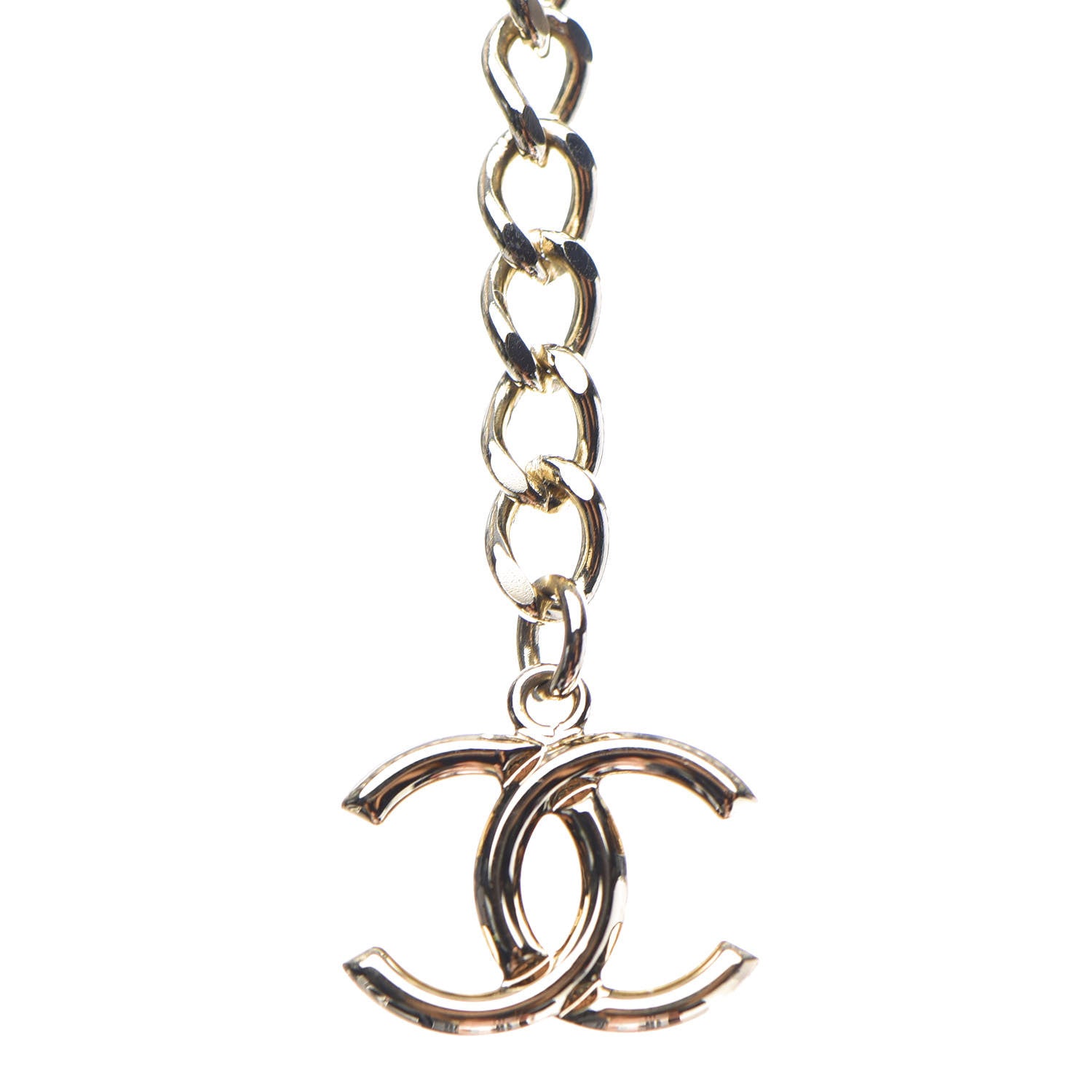 Chanel Pearl Crystal CC Triple Strand Necklace Light Gold 5 of 5